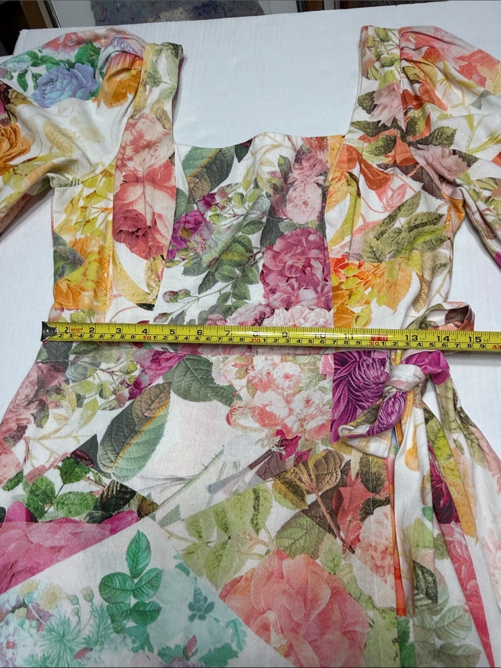 Vince Camuto Multicolor Floral Puff-Sleeve Mini Dress - Picture 9 of 15